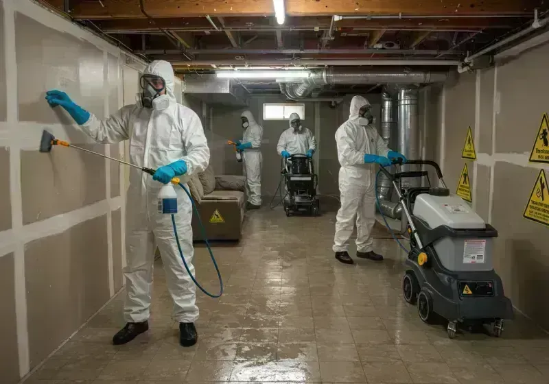 Basement Moisture Removal and Structural Drying process in Schuyler, NE